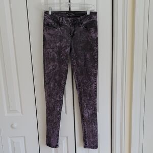Purple mineral wash distressed girls jeans